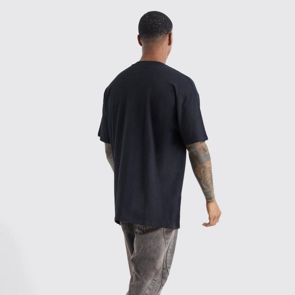 Oversized Puff Print Graphic T-Shirt - Black - Image 3